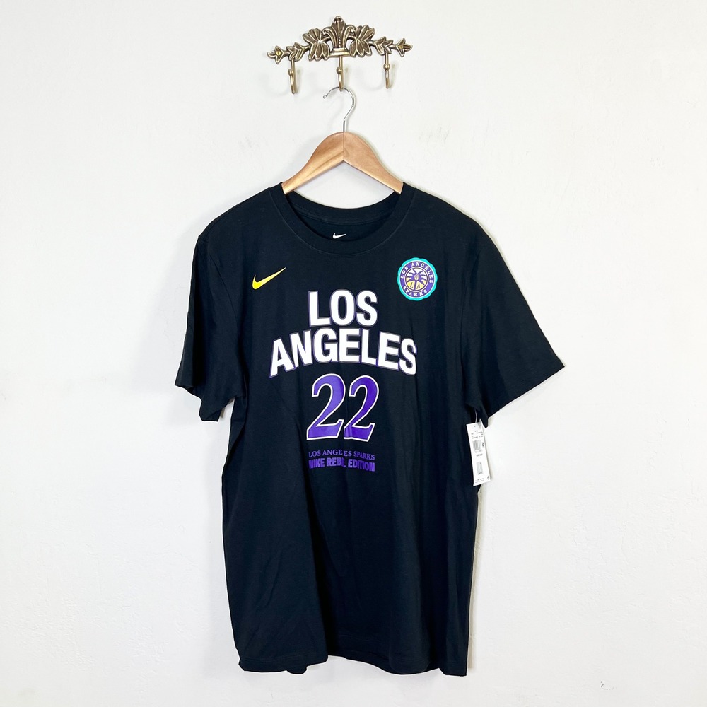 Nike T-Shirt Los Angeles Sparks Cameron Brink Mens Size Large Black New WNBA Tee